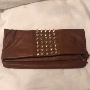 Steve Madden fold-over Clutch w/gold studs